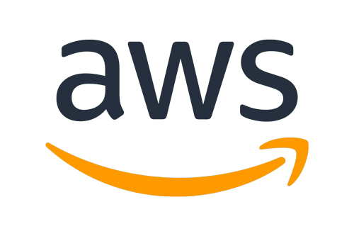 The official logo for Amazon Web Services (AWS). The image features the lowercase letters "aws" in dark blue above the signature orange Amazon smile arrow, all set against a solid green background, representing cloud computing and infrastructure services.